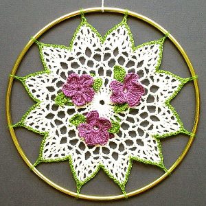 Pattern for Violets Sun-Catcher