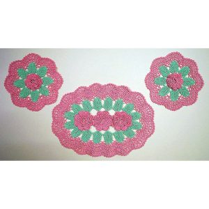 Pattern for Irish Rose and Leaf 3 Piece Set