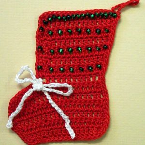 Pattern for Christmas Tree Ornament - Beaded Christmas Stocking