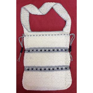 Shoulder bag with broomstick and beads