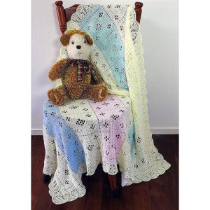 Pastel Baby Shawl with Fancy Edging