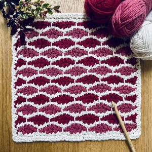 tunisian wave stitch crochet washcloth