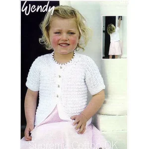 Wendy Leaflet for Child's Cardigan in 8Ply Cotton